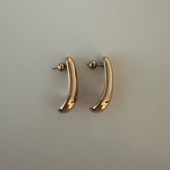 Anthropologie Gold Petra Oval Drop Earrings - Picture 3 of 4